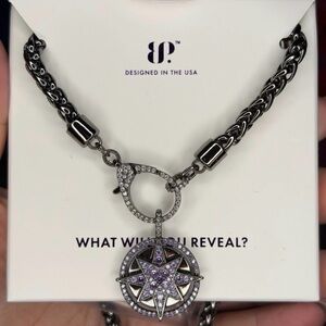 Elegant Women's Silver and Purple Star Pendant Necklace